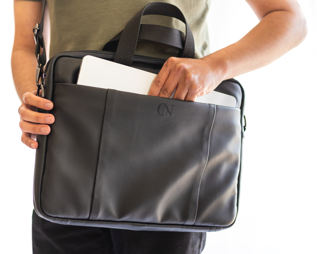 The Uvah Briefcase (Black/Gray)